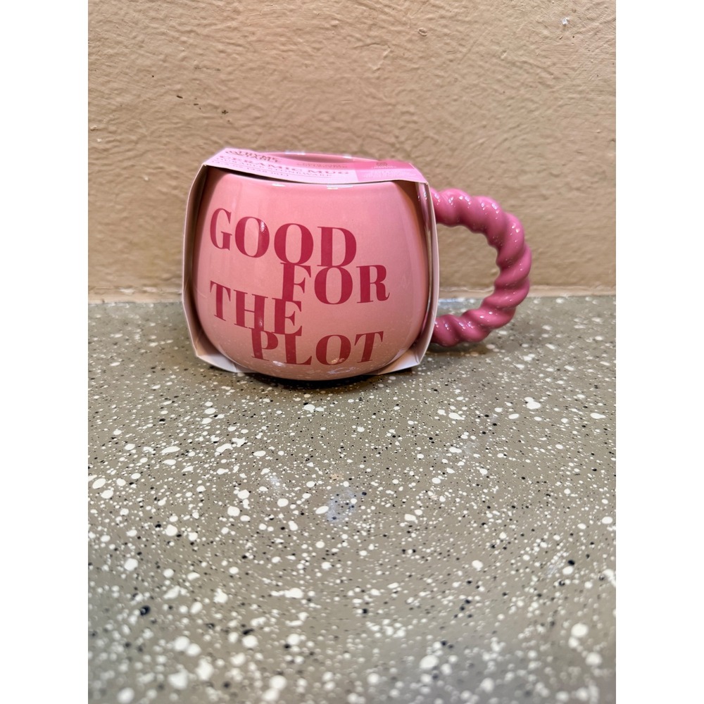 Thyme & Table Cool Girl Collection Pink Good For The Plot Ceramic Mug 14.5oz NEW